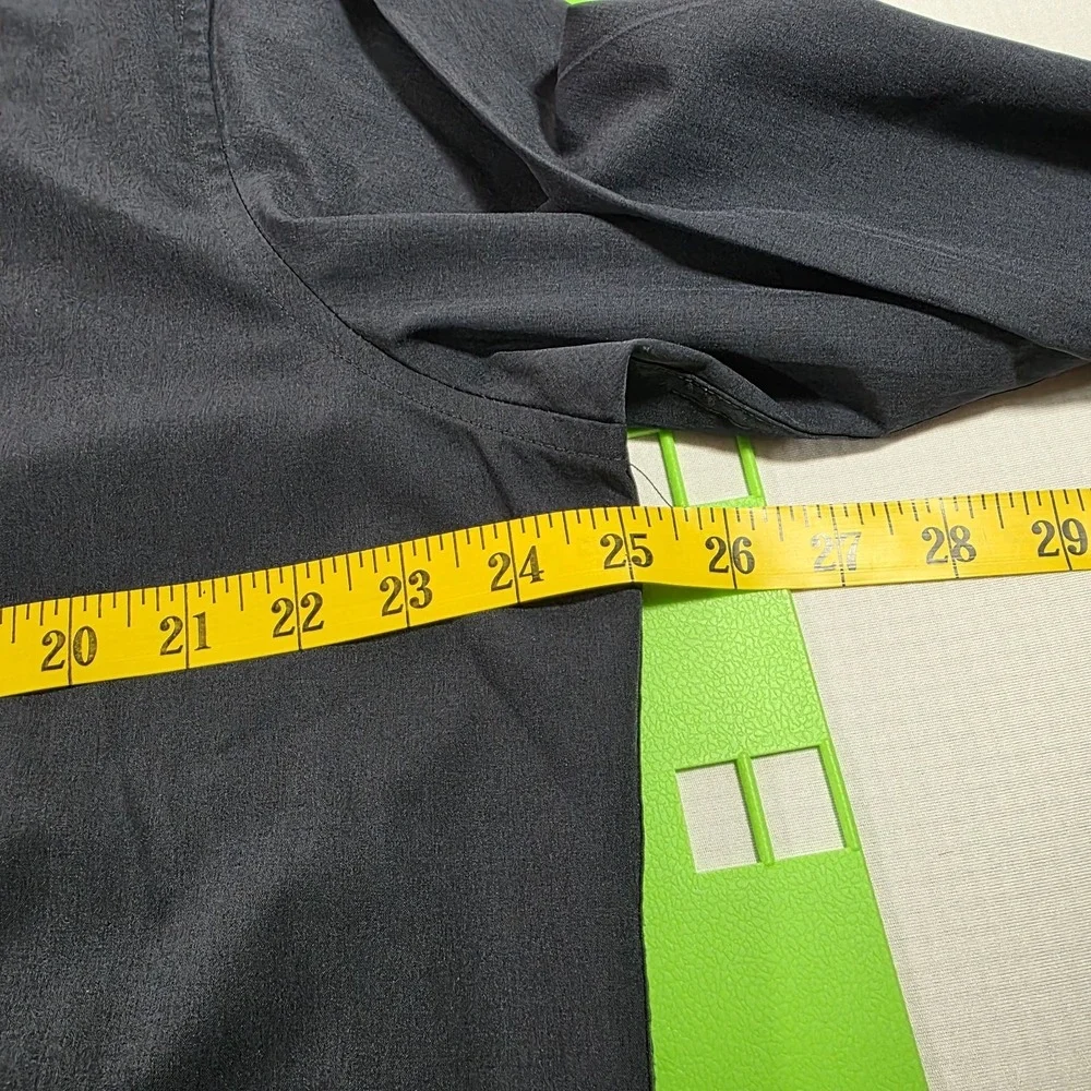 Lucky Brand Men's Sz XL 17/17.5  Navy Blue Button Up Slim Fit 4 Way Stretch - Picture 5 of 9